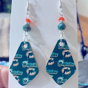 Super cute Miami Dolphins earring set